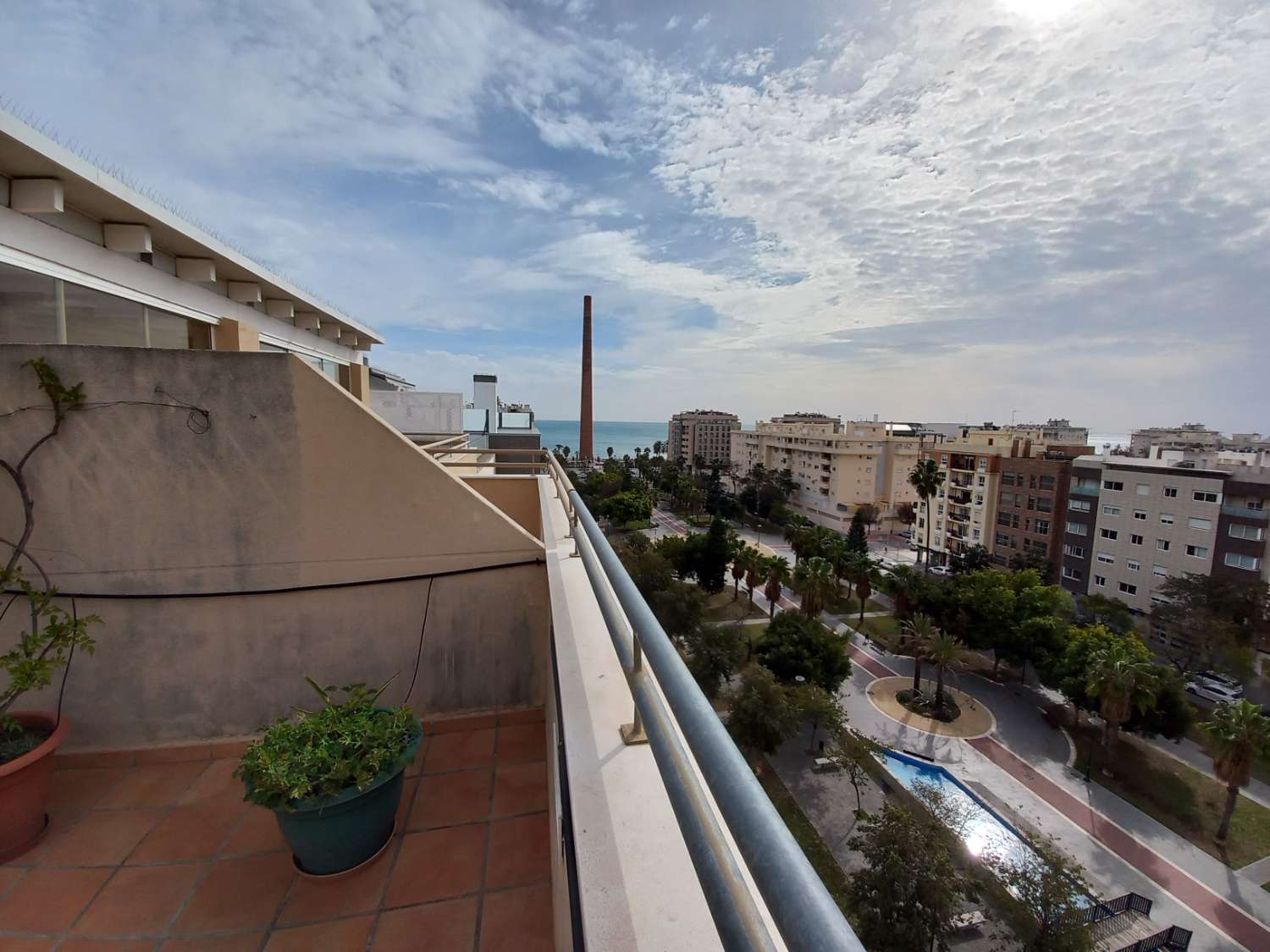 Storslået penthouse 200 m fra Poniente -stranden i Malaga hovedstad