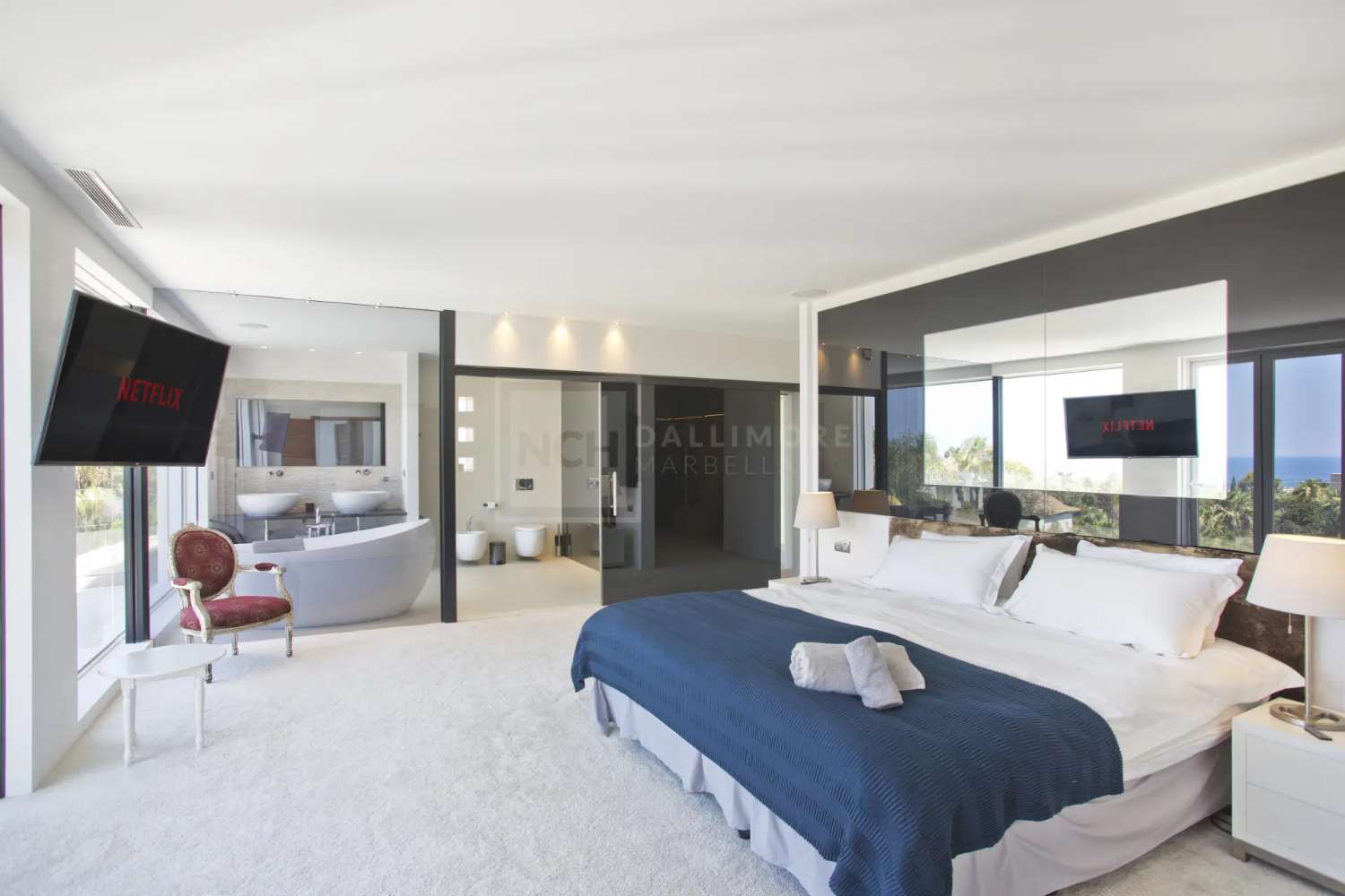 壮观的 7 卧室现代豪宅，可欣赏全景海景，拉斯恰帕斯庄园，马贝拉